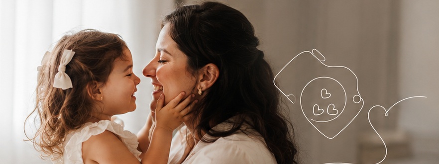 Fotografia afetiva de mãe e filha